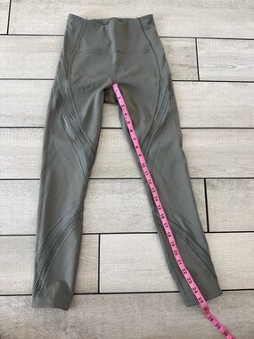 lululemon athletica Olive Gray High-Rise Leggings with Mesh Panels